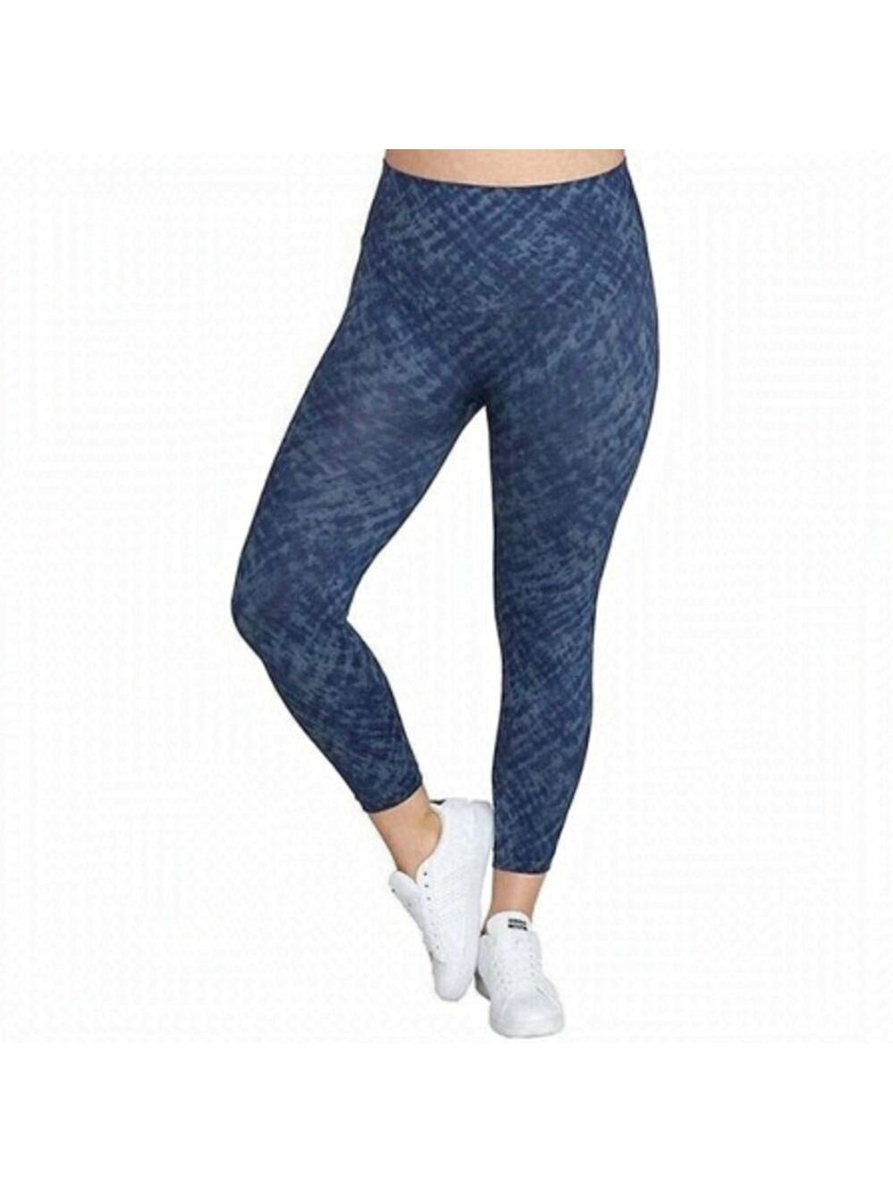 Spanx Look At Me Now Crop Leggings Blue Tie Dye Small